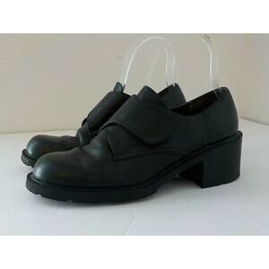 Liz Claiborne Daryl Women 8.5 M Black Leather Loafers Preppy Shoes Round Toe